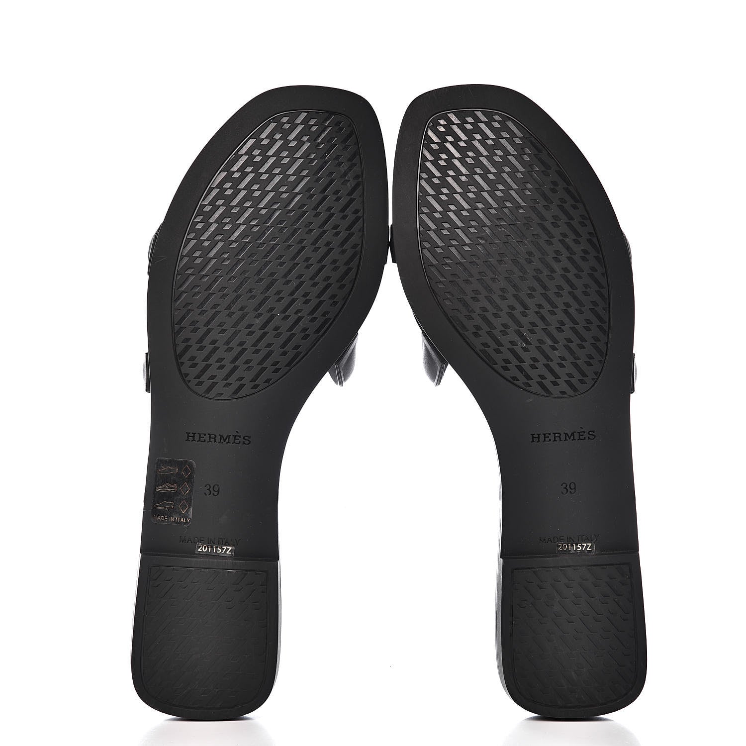 Hermes Rubber Aloha Sandals 39 Black 5 of 9