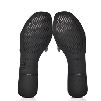 Hermes Rubber Aloha Sandals 39 Black 5 of 9