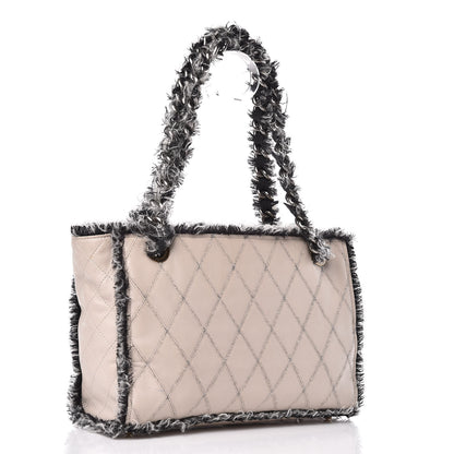 Chanel Tweed Calfskin Tweedy Shopping Tote Beige 3 of 12