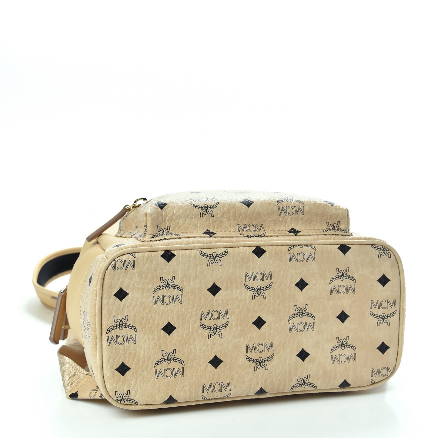 Calfskin Visetos Small Backpack Beige