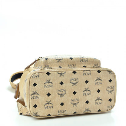 MCM Calfskin Visetos Small Backpack Beige 4 of 9