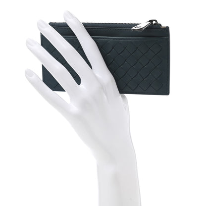 Bottega Veneta Nappa Intrecciato Zip Card Case Denim 2 of 10