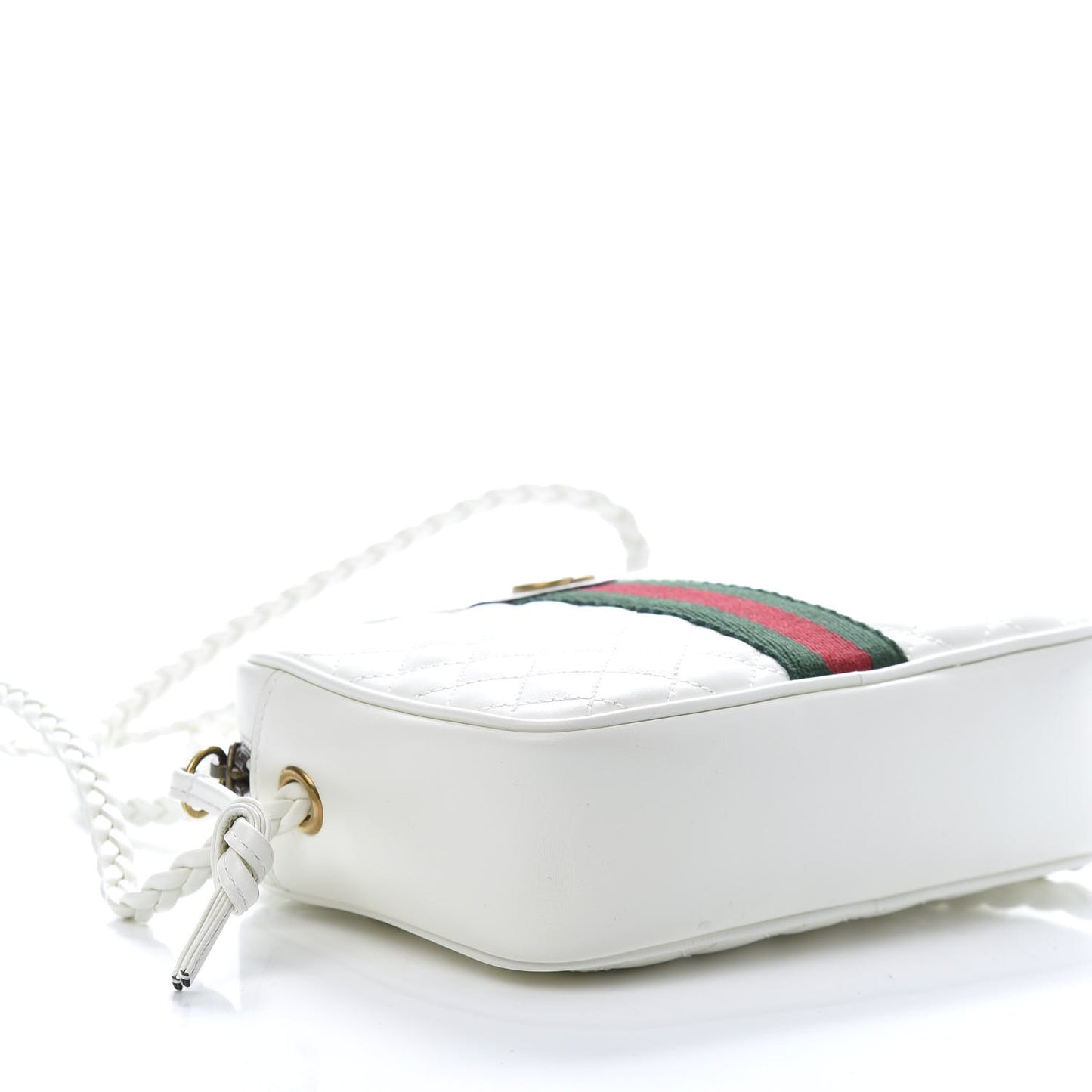 Calfskin Web Trapuntata Mini Shoulder Bag Off White