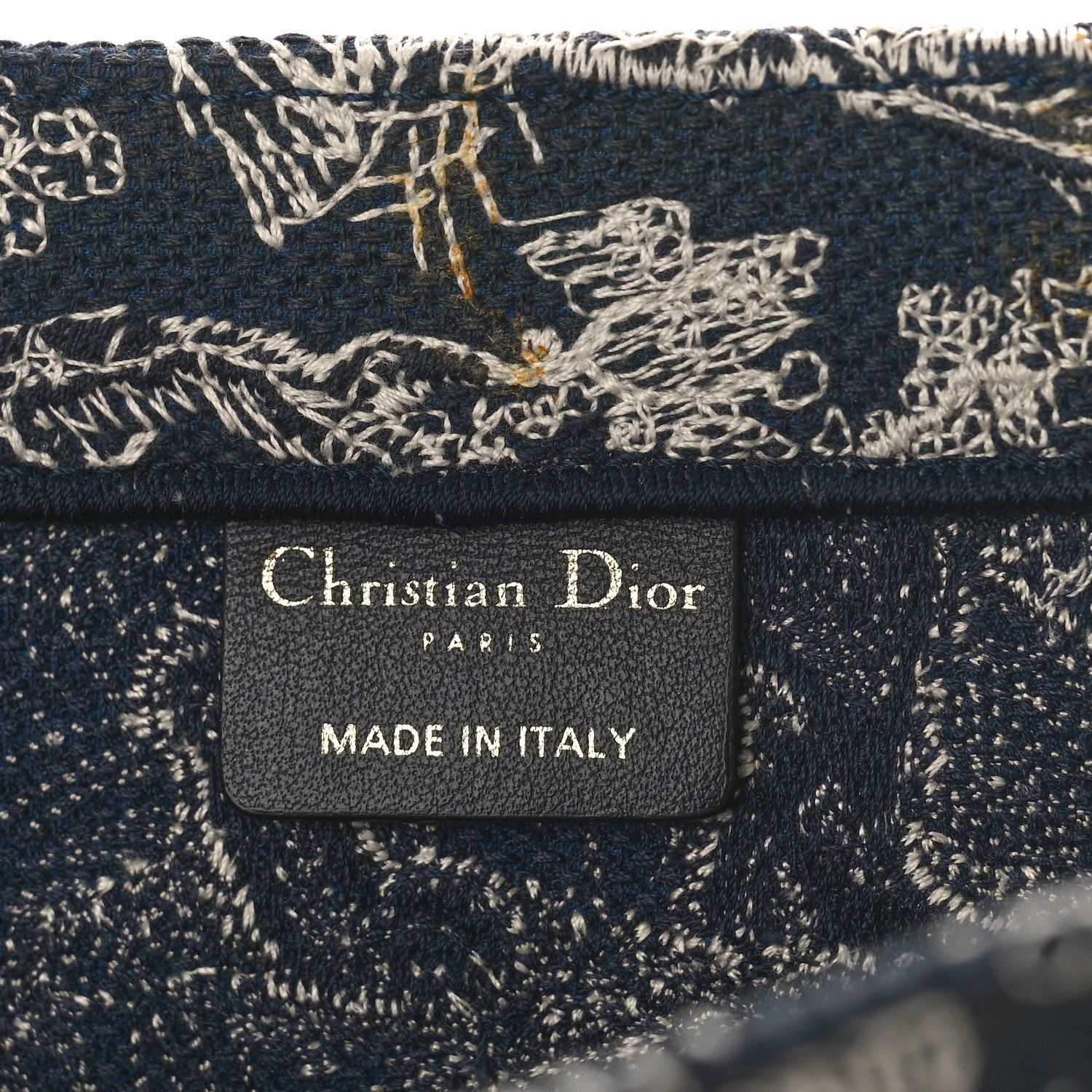 Christian Dior Canvas Embroidered Medium Toile De Jouy Reverse Book Tote Blue 6 of 10