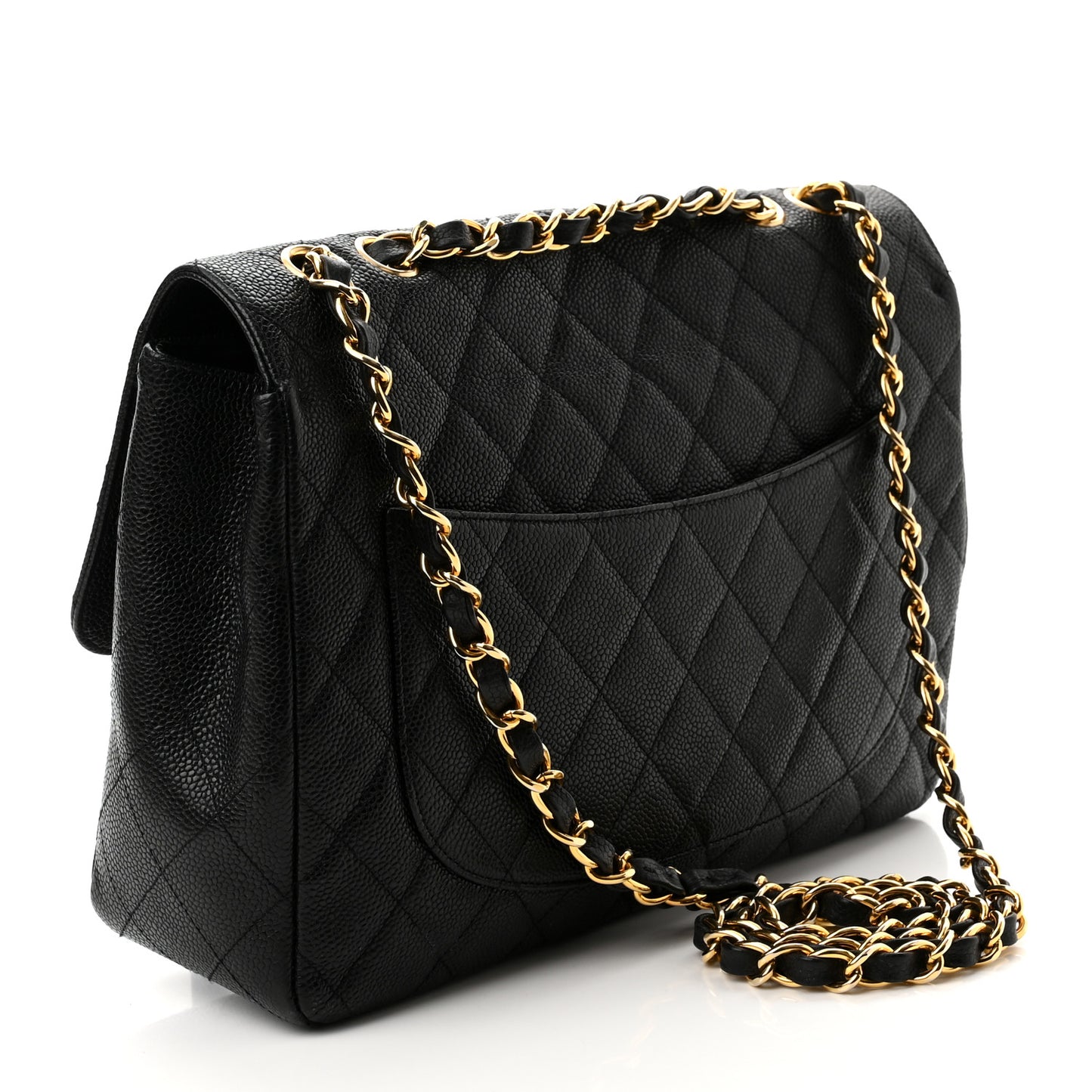 Caviar Quilted Jumbo Single Flap Black