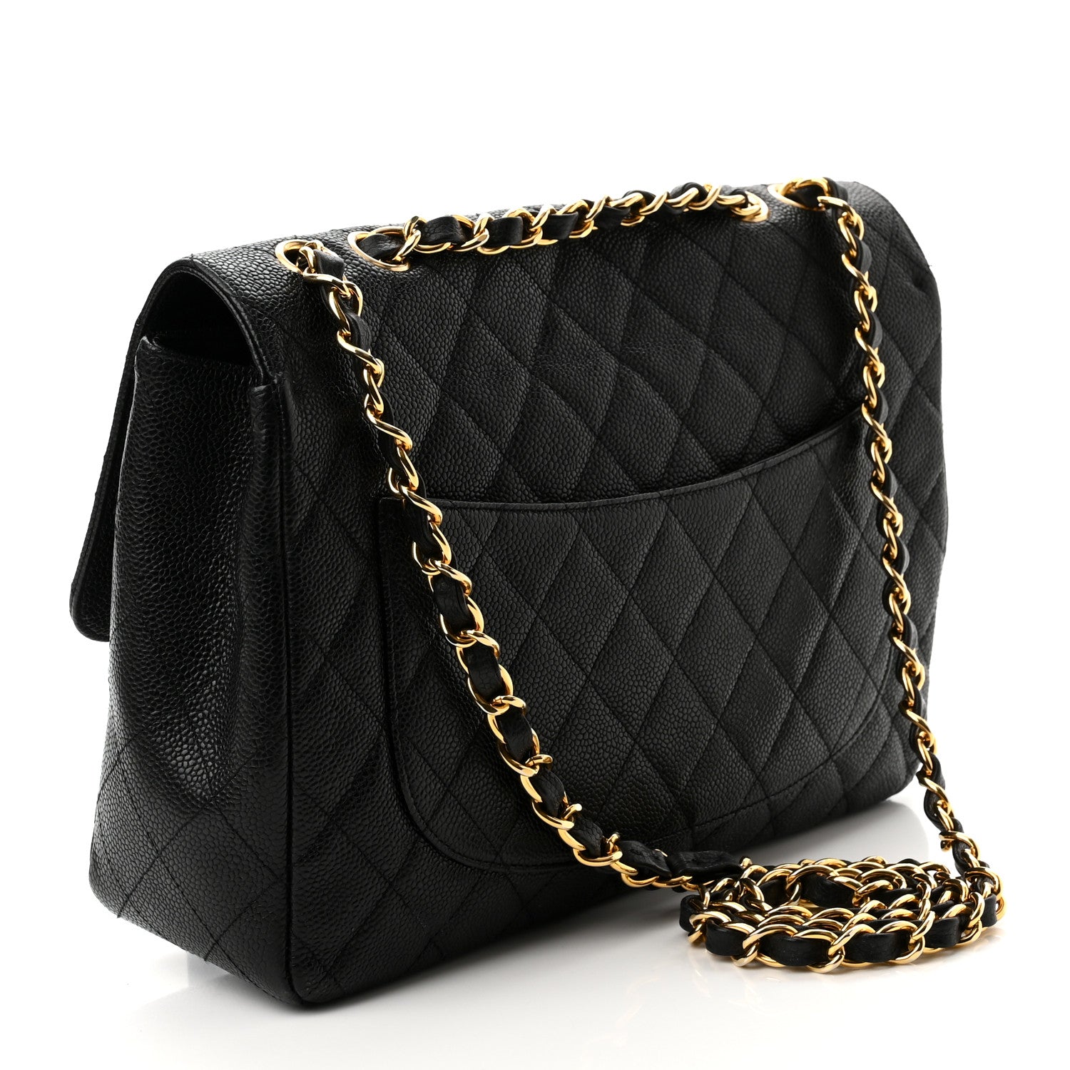 Chanel Caviar Quilted Jumbo Single Flap Black 3 of 10