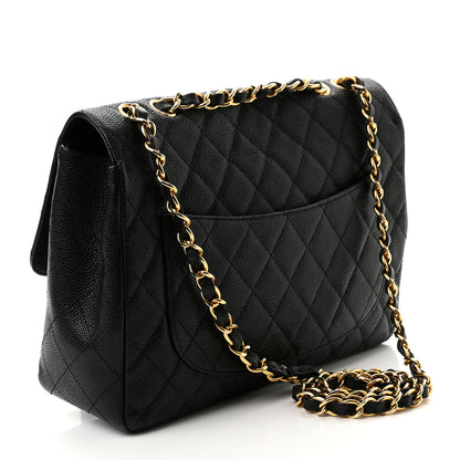 Chanel Caviar Quilted Jumbo Single Flap Black 3 of 10