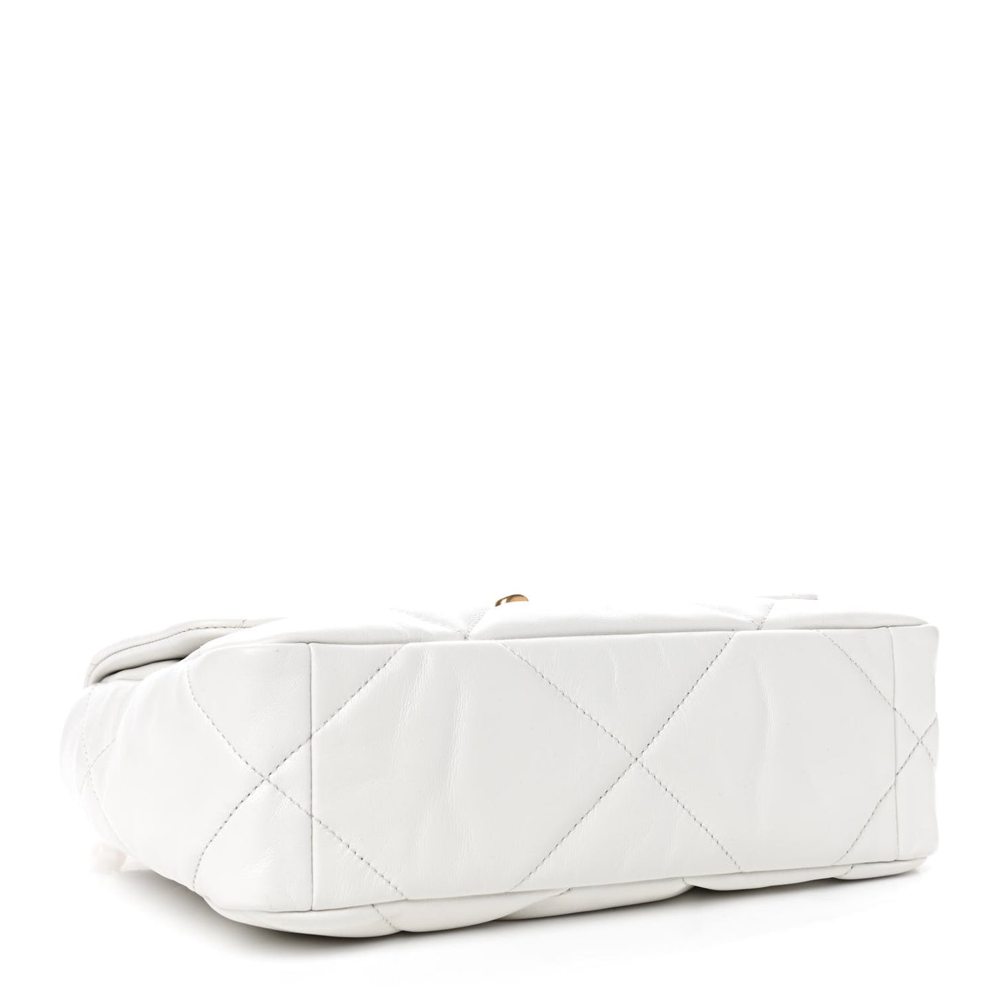 Goatskin Quilted Medium Chanel 19 Flap White