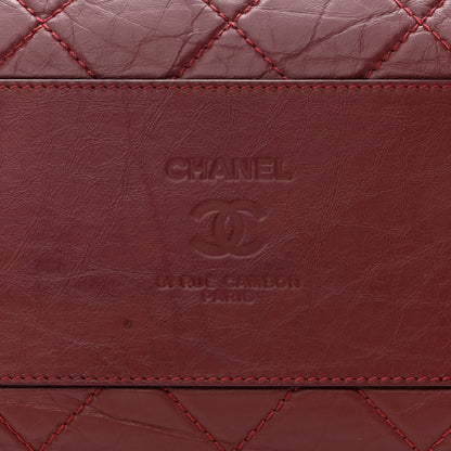 Chanel Aged Calfskin Quilted Large Secret Tag Bowling Bag Burgundy 10 of 10
