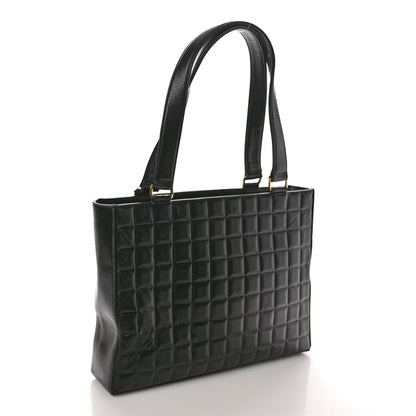 Chanel Lambskin Quilted Chocolate Bar Large Tote Black 2 of 17