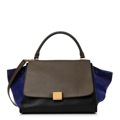 Celine Smooth Calfskin Suede Medium Tri-Color Trapeze Indigo 1 of 16