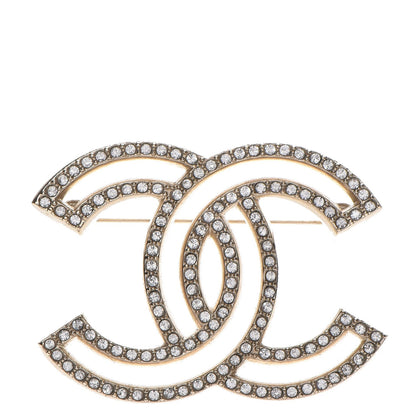 Chanel Crystal CC Brooch Gold 1 of 5