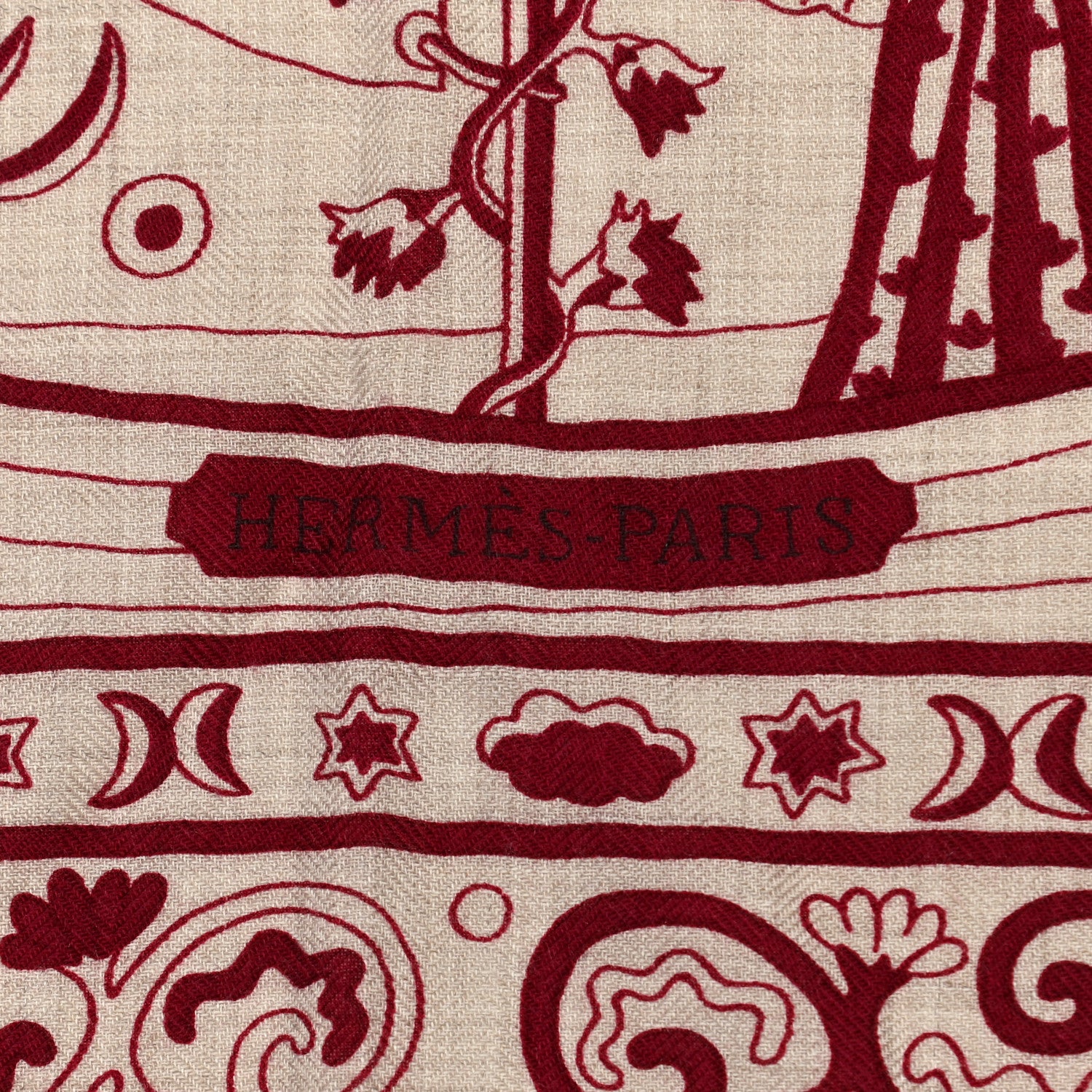 Hermes Cashmere Silk Peuple Du Vent Shawl 140 2 of 6