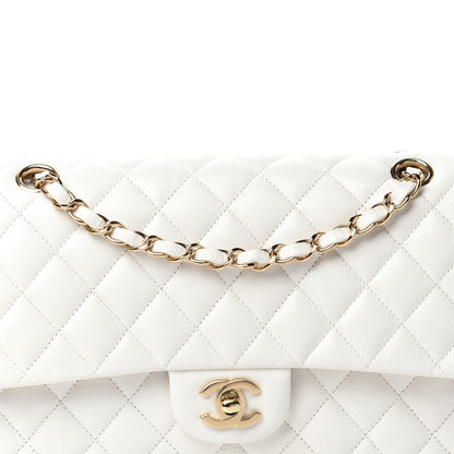 Chanel Caviar Quilted Medium Double Flap White 10 of 10