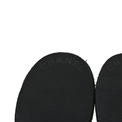 Chanel Lambskin Espadrille Mule Sandals 38 Black 6 of 8