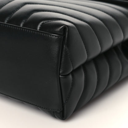 Saint Laurent Calfskin Y Quilted Monogram Monochrome Medium Loulou Chain Satchel Black 9 of 10