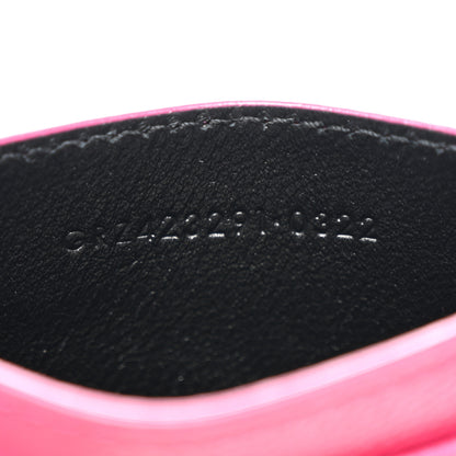 Saint Laurent Grain De Poudre Matelasse Chevron Monogram Credit Card Case Fresh Fuxia 7 of 8