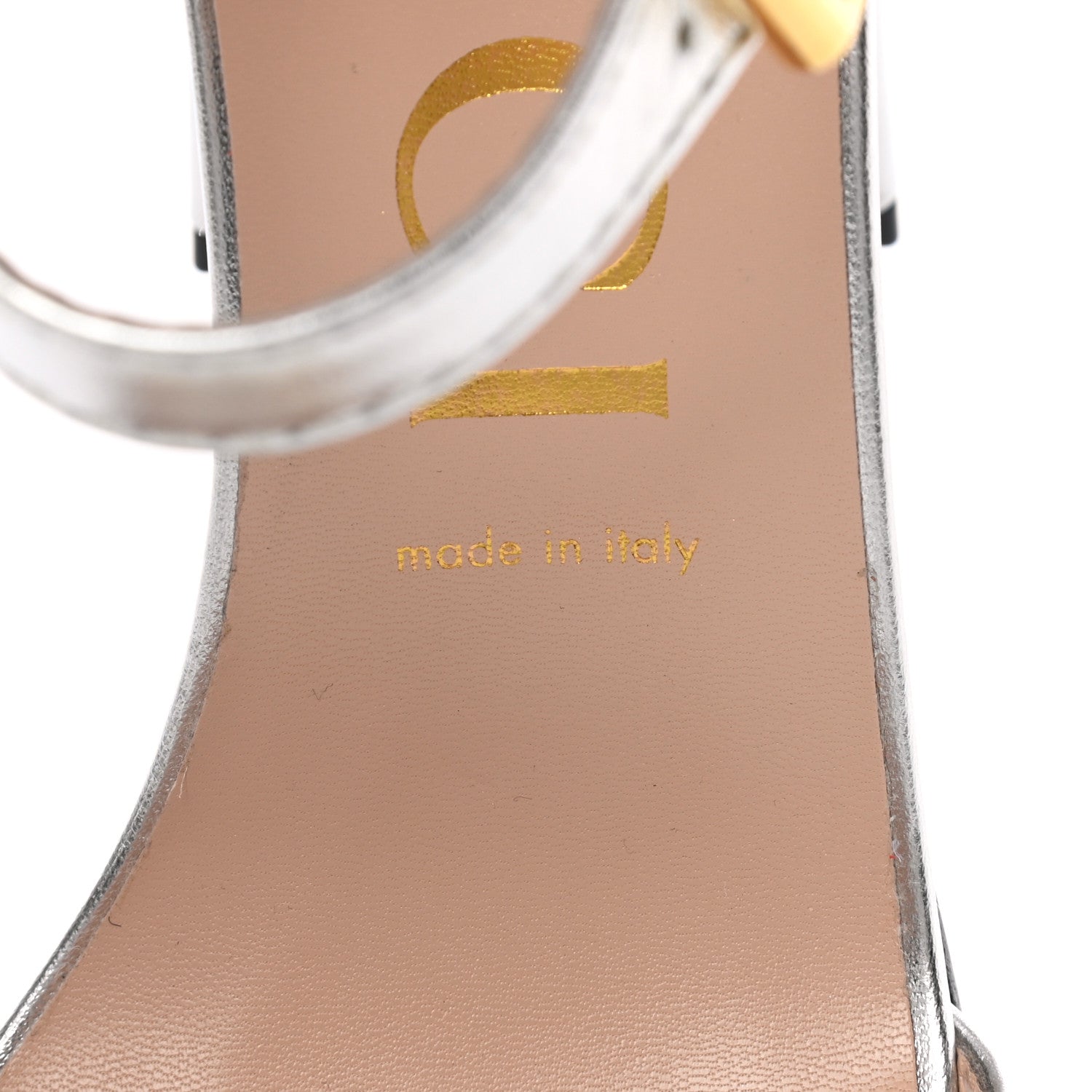 Gucci Metallic Nappa Horsebit Cross Strap 95mm Sandals 41 Silver 8 of 12