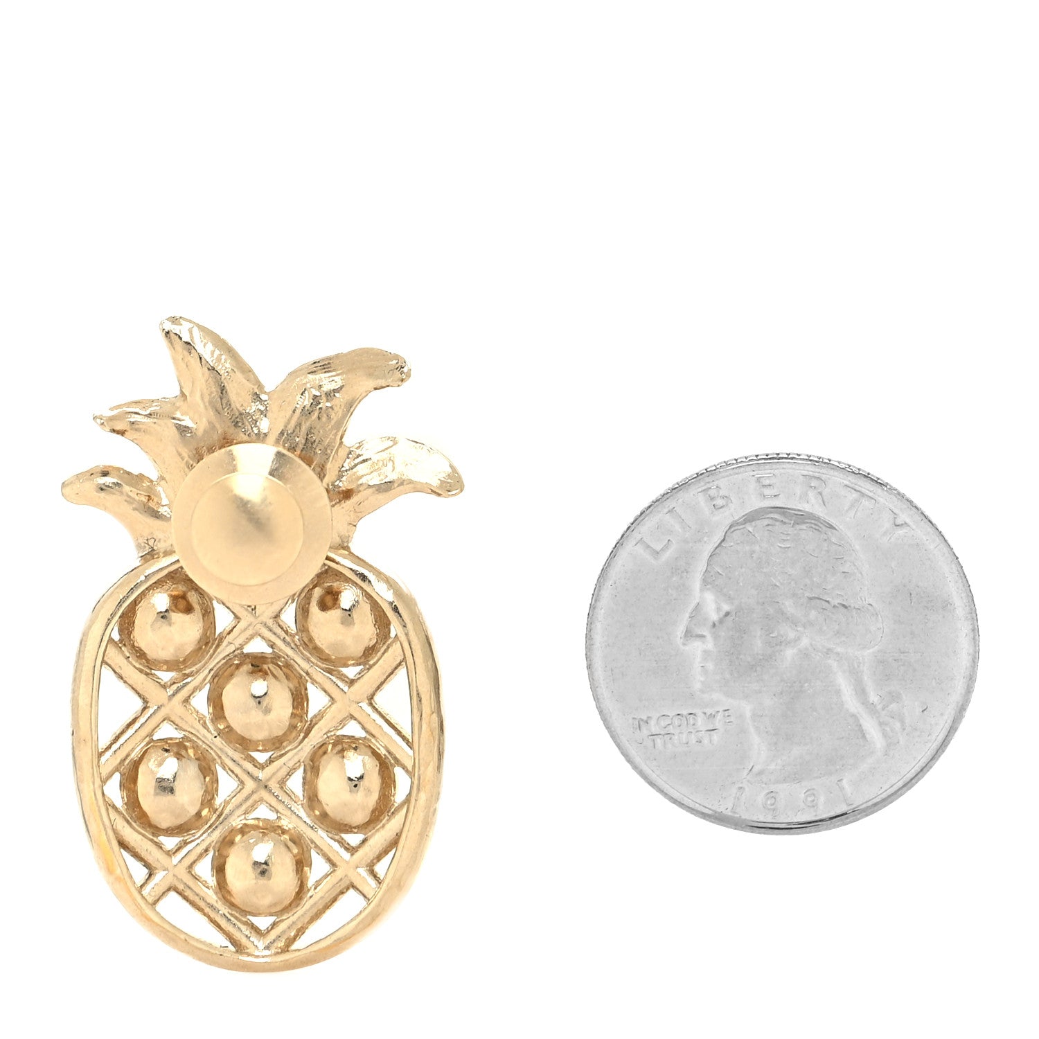 Chanel Pearl Pineapple Brooch Gold 2 of 3