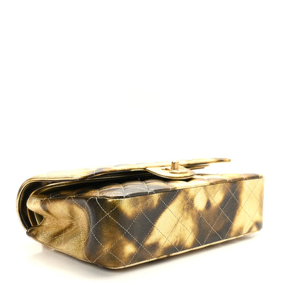 Chanel Metallic Goatskin Quilted Medium Double Flap Gold Black 4 of 9