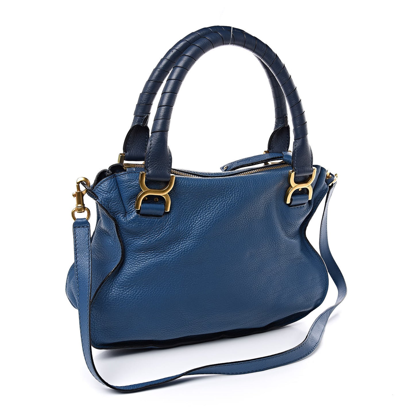 Calfskin Medium Marcie Satchel Royal Navy