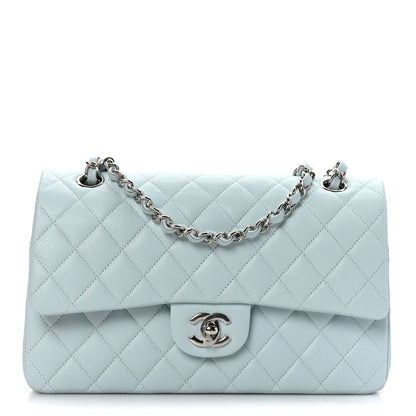 Chanel Caviar Quilted Medium Double Flap Light Blue 1 of 10