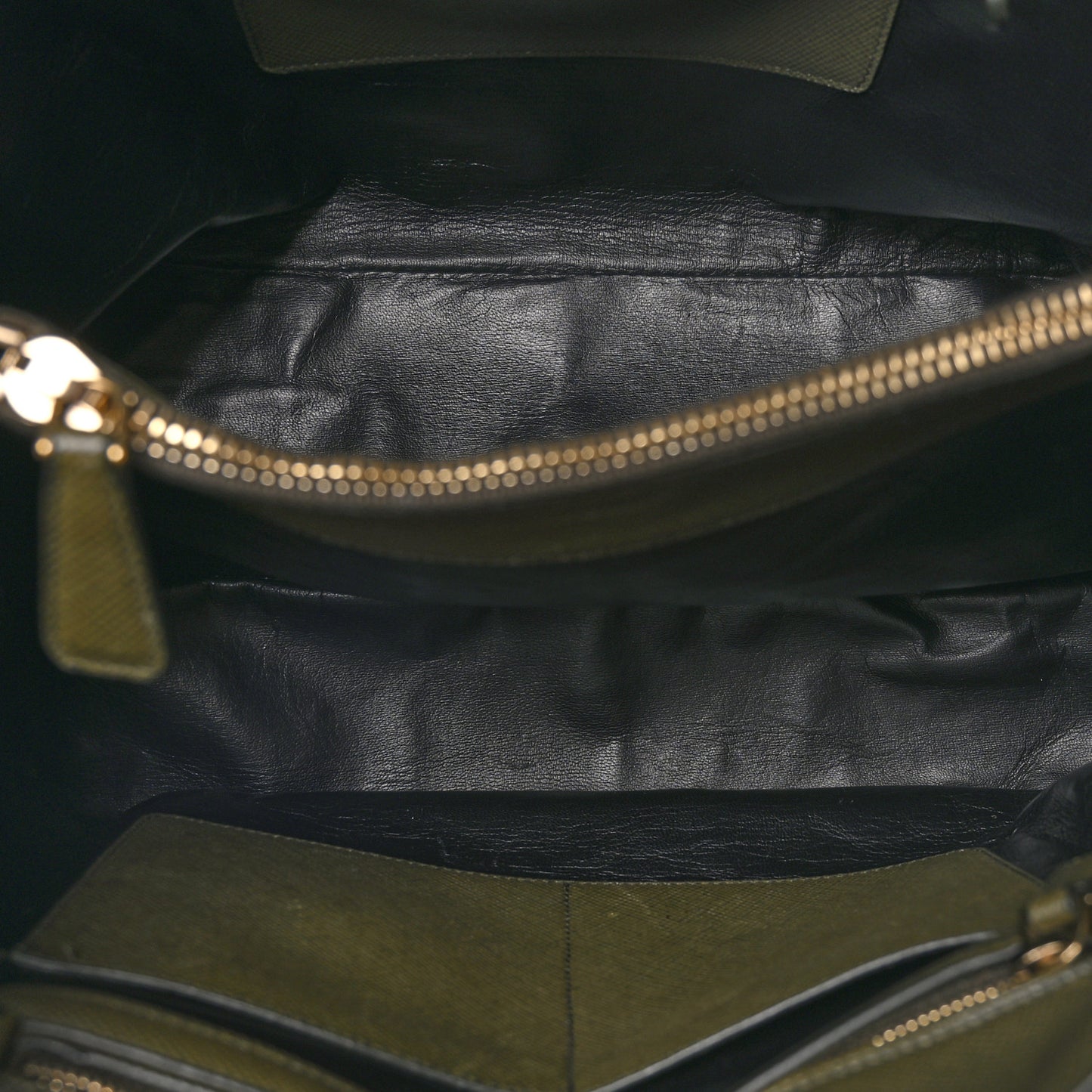 Saffiano Cuir Open Promenade Tote Militare
