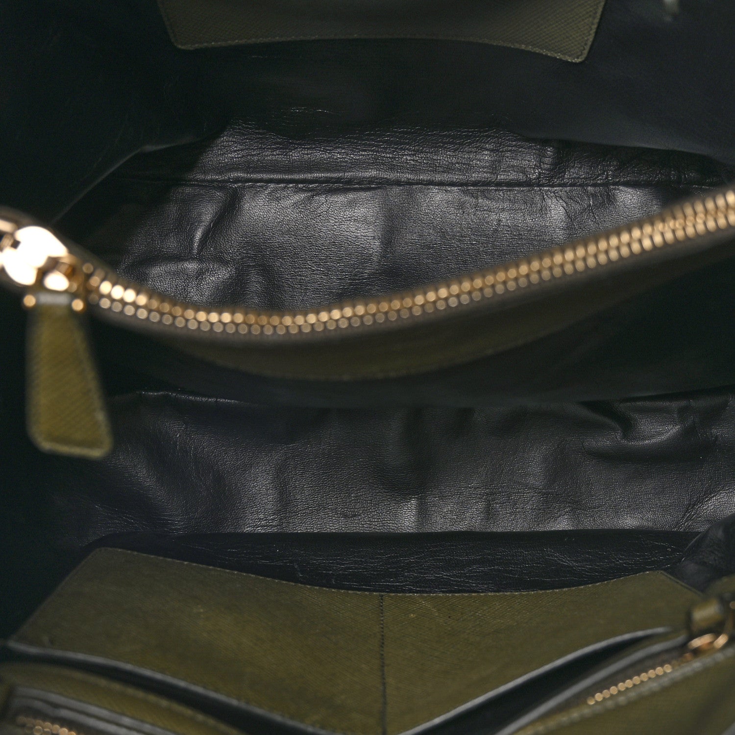Prada Saffiano Cuir Open Promenade Tote Militare 5 of 13