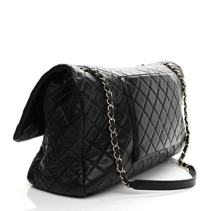 Chanel Calfskin Quilted XXL Travel Flap Bag Black 3 of 9