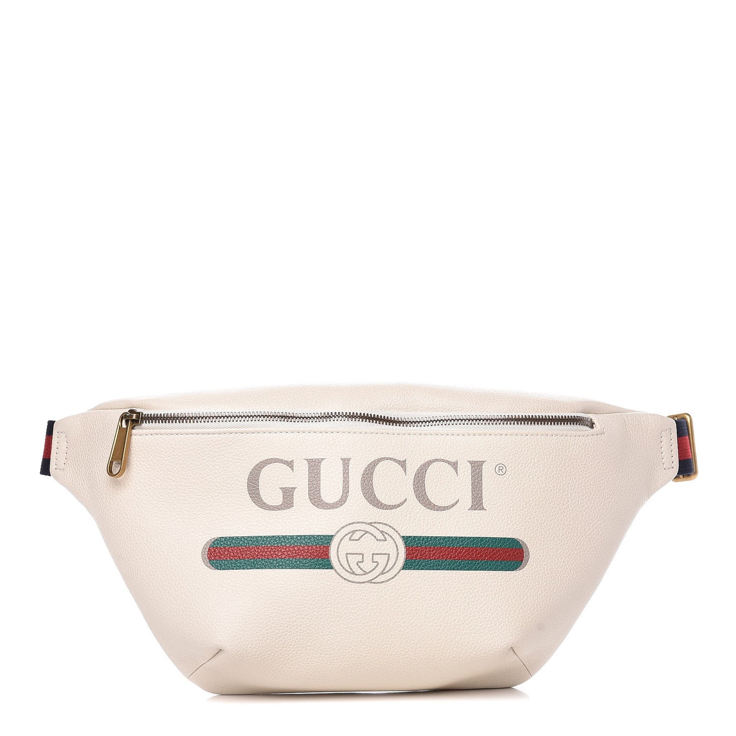 Grained Calfskin Logo Belt Bag White