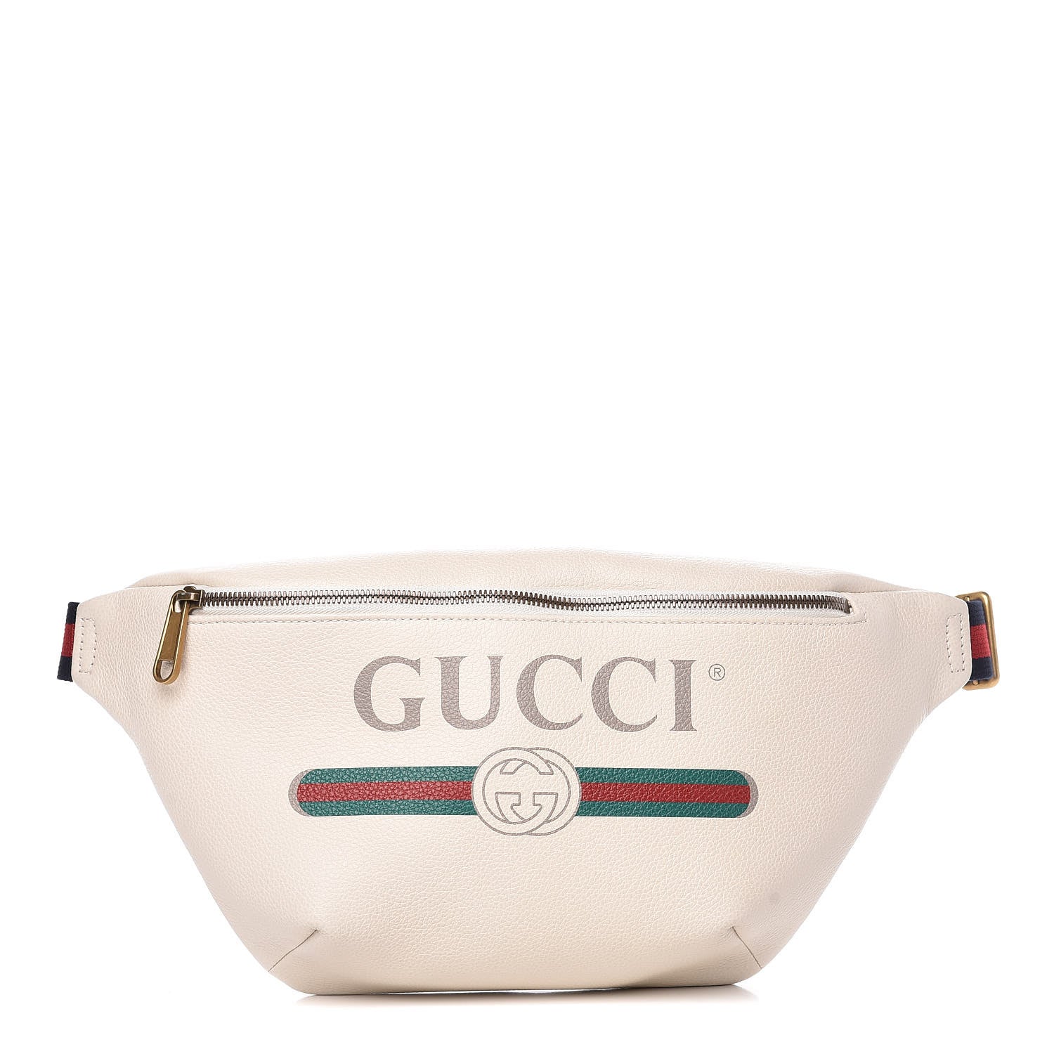 Gucci Grained Calfskin Logo Belt Bag White 1 of 11