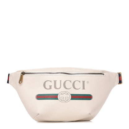 Gucci Grained Calfskin Logo Belt Bag White 1 of 11