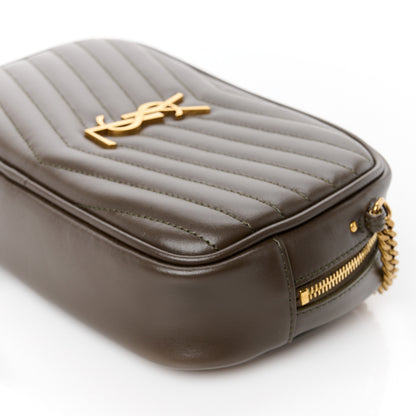 Saint Laurent Calfskin Matelasse Monogram Mini Lou Camera Bag Light Musk 10 of 11