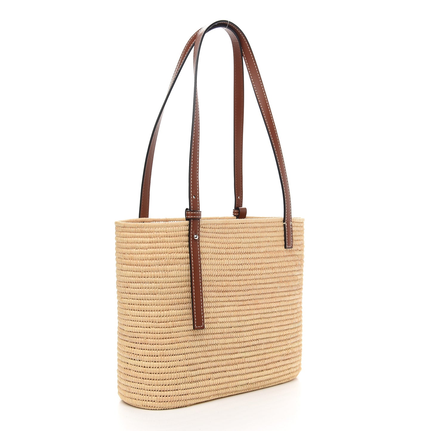 Raffia Small Square Basket Tote Bag Natural Tan