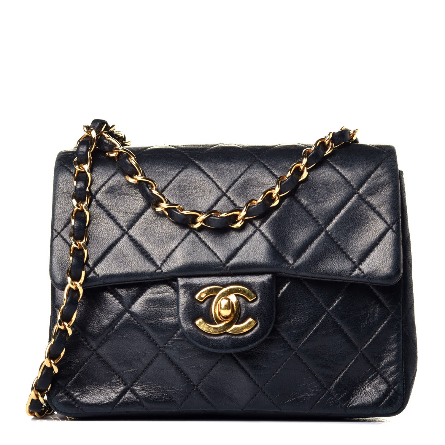 Chanel Lambskin Quilted Mini Square Flap Black 1 of 8