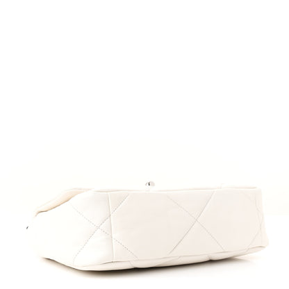 Chanel Glossy Calfskin Quilted Medium Chanel 19 Flap White Black 4 of 11