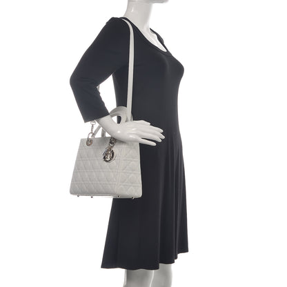Christian Dior Lambskin Cannage Medium Lady Dior White 2 of 14