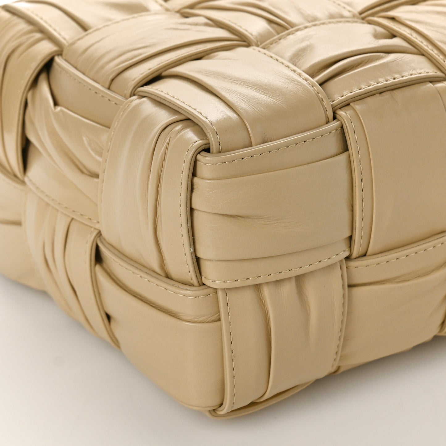Calfskin Intreccio Plisse Camera Bag Porridge