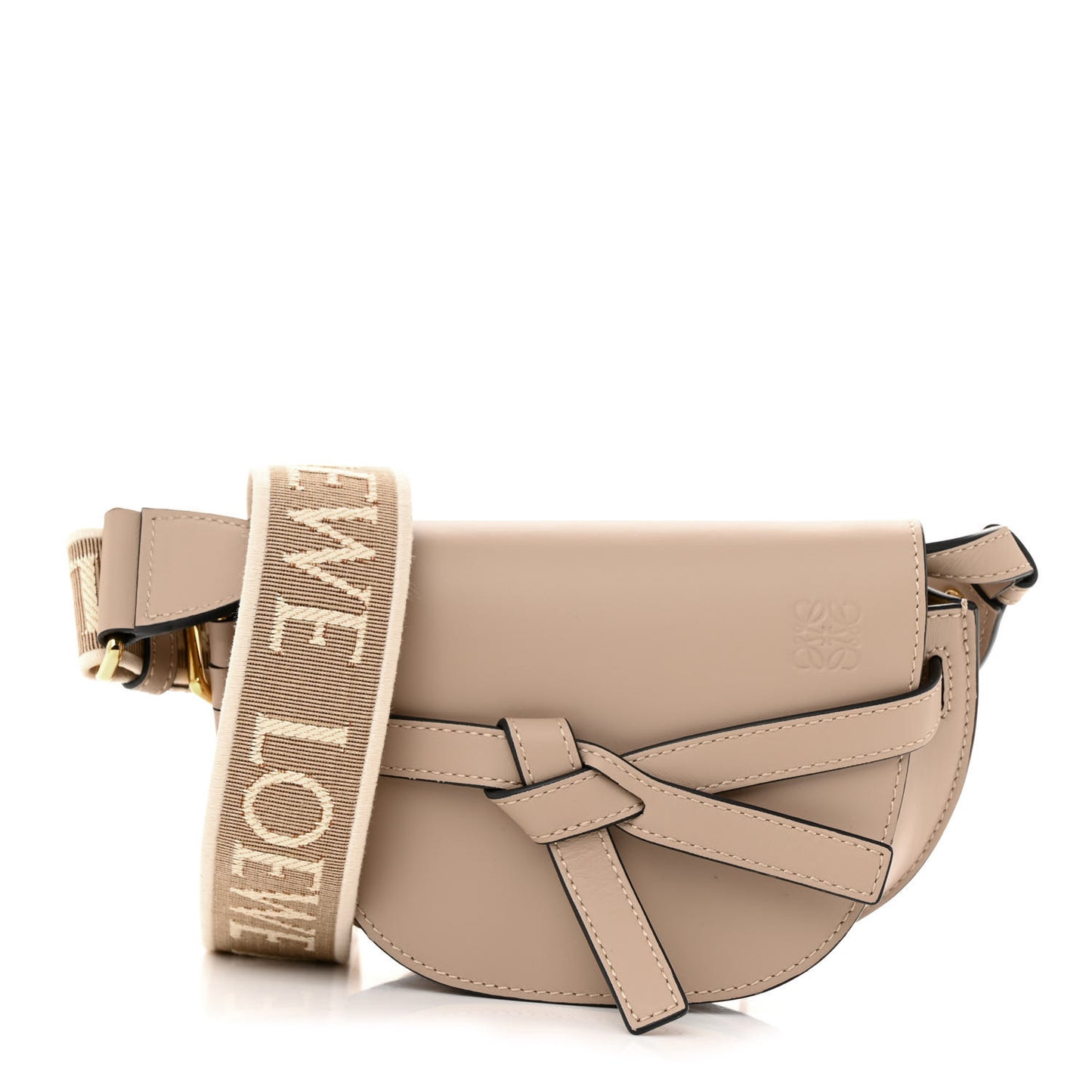 Calfskin Jacquard Mini Gate Dual Bag Sand