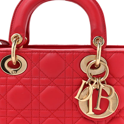 Christian Dior Lambskin Cannage Medium Lady D-Joy Red 8 of 21