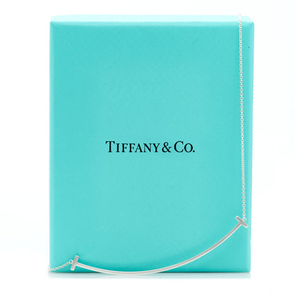 Tiffany Sterling Silver Large T Smile Pendant Necklace 7 of 7
