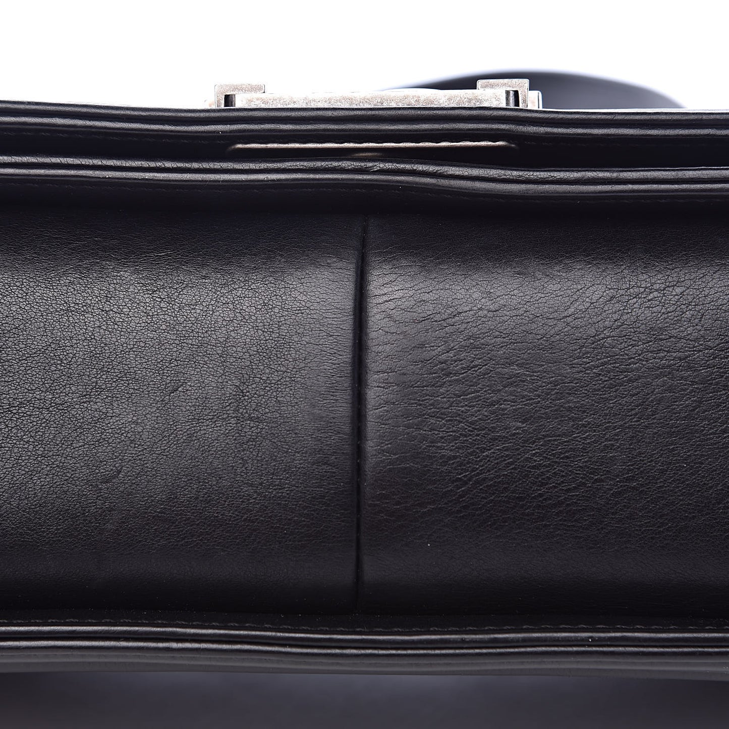 Calfskin Double Stitch Medium Boy Flap Black