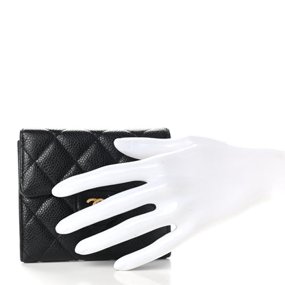 Chanel Caviar Quilted Compact Flap Wallet Black 2 of 8