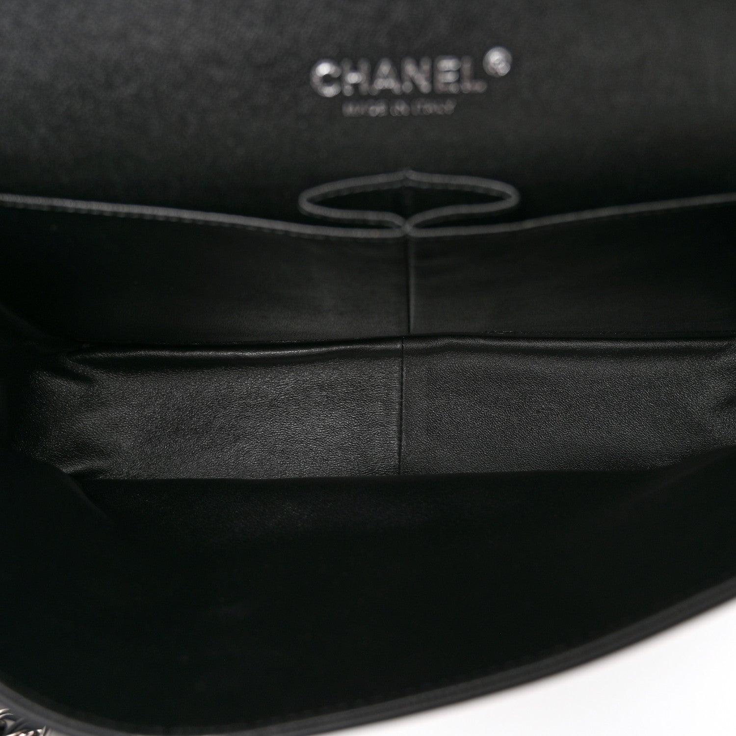 Chanel Striated Patent Quilted Jumbo Double Flap Black 5 of 10