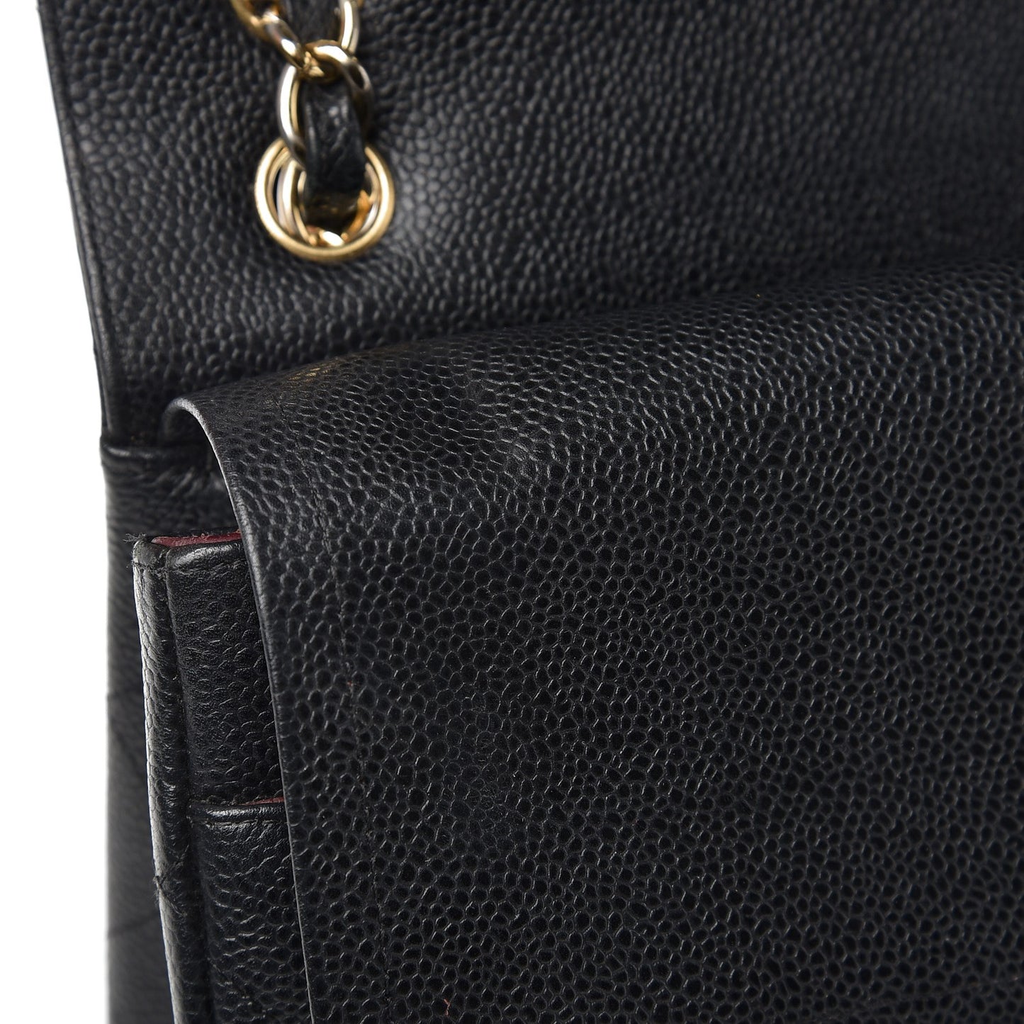 Caviar Quilted Jumbo Double Flap Black