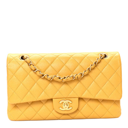 Chanel Caviar Quilted Medium Double Flap Yellow 1 of 11