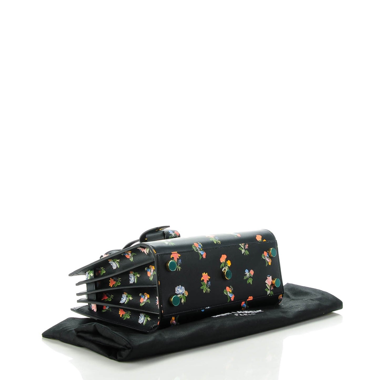 Calfskin Prairie Printed Nano Sac De Jour Black