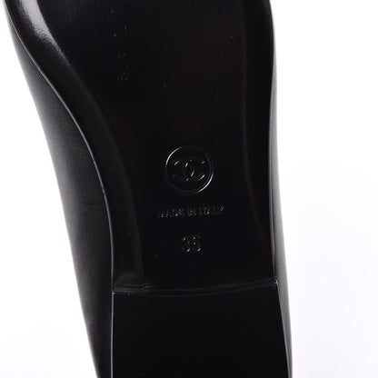Chanel Lambskin Patent CC Cap Toe Ballerina Flats 35 Black 8 of 9