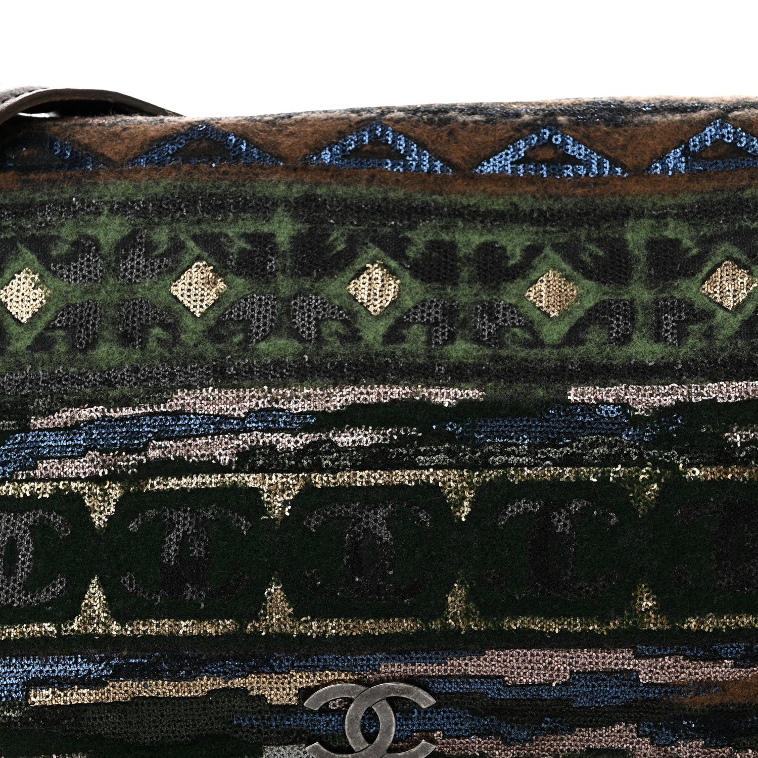 Chanel Tweed Sequin Edinburgh Messenger Bag 8 of 11