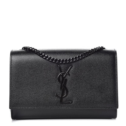 Saint Laurent Grain De Poudre Small Monogram Kate Satchel Black 1 of 9